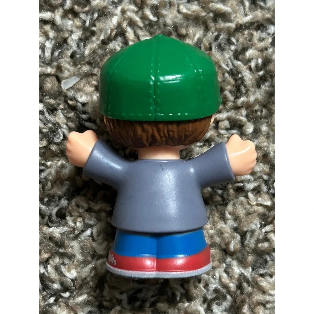 Fisher Price Little People Figures Recycling Worker and Boy in Green Hat Set